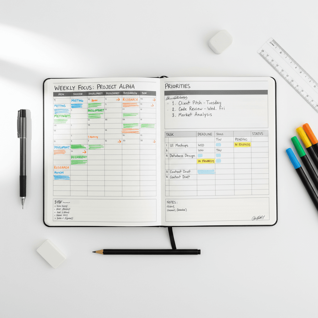 Project timeline and planning schedule